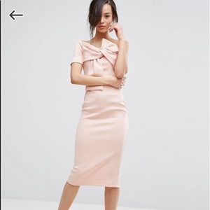 ASOS Blush midi bow dress